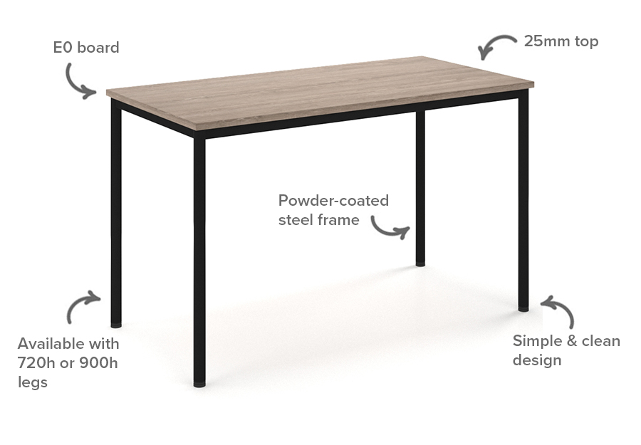 General Purpose Commercial Table Fixed Height BFX Furniture